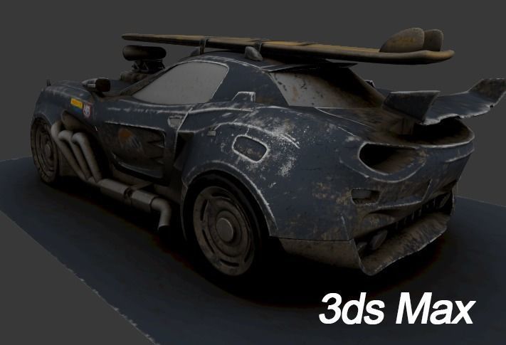 Vulture Scifi Car Concept Low-poly 3D model_5