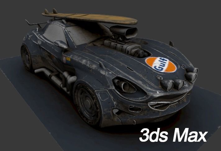 Vulture Scifi Car Concept Low-poly 3D model_3