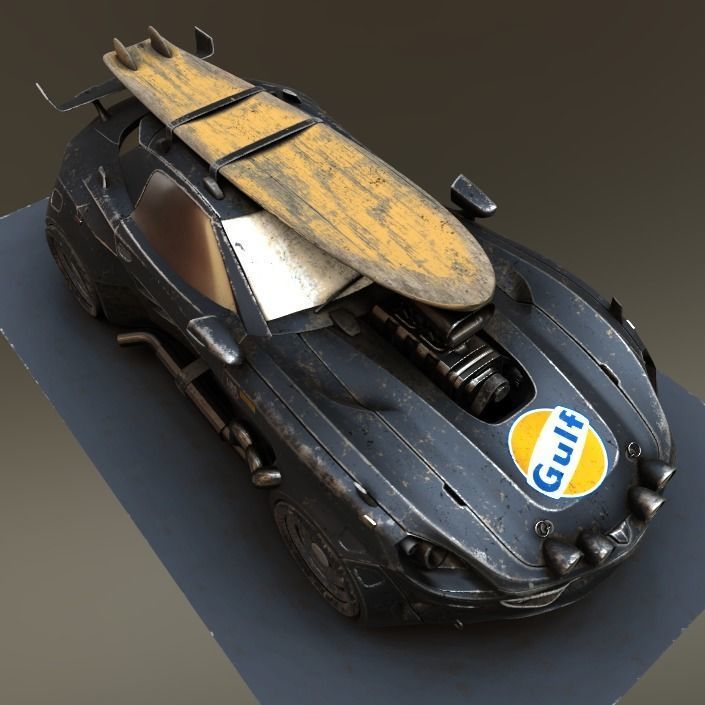 Vulture Scifi Car Concept Low-poly 3D model_1