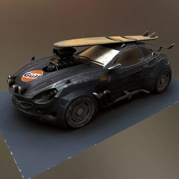 Vulture Scifi Car Concept Low-poly 3D model_0