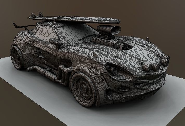 Vulture Scifi Car Concept Low-poly 3D model_6