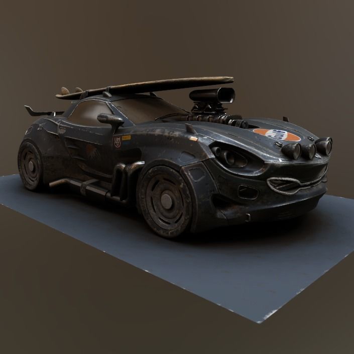 Vulture Scifi Car Concept Low-poly 3D model_2