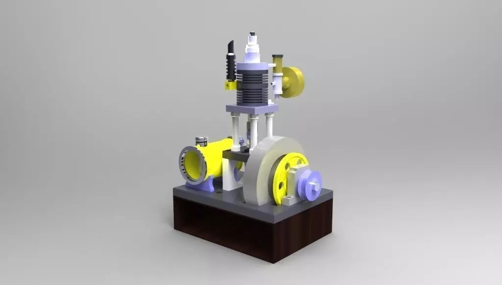 Pressure controlled 2 stroke engine 3D model