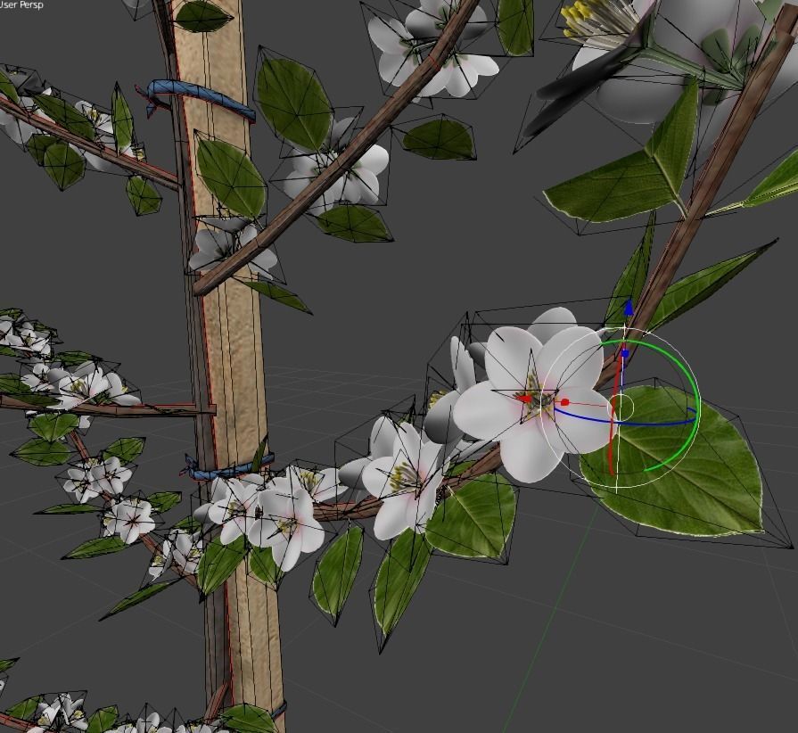 Small Pear Tree Spring 2 Meter Low-poly 3D model_12