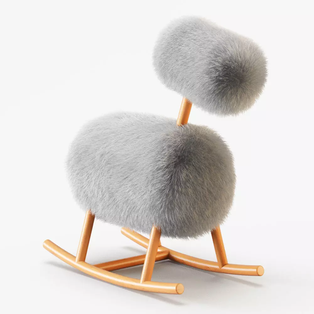 HiHo Sheepskin Rocker 3D model_0