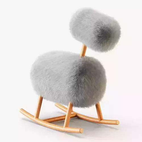 HiHo Sheepskin Rocker 3D model