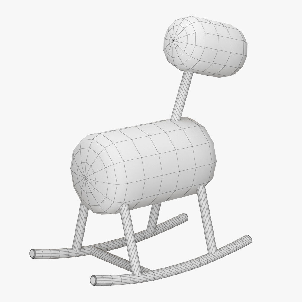 HiHo Sheepskin Rocker 3D model_4