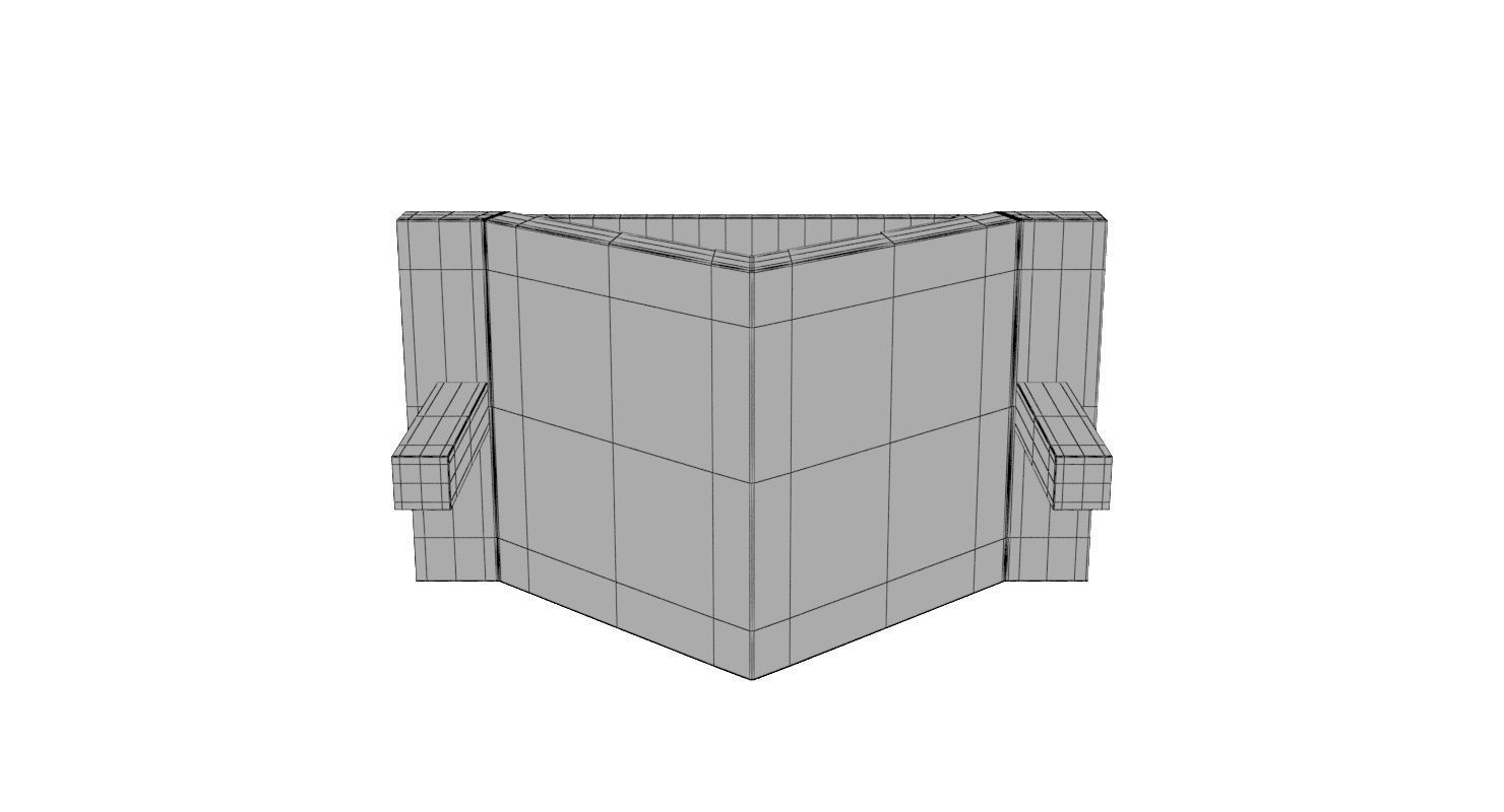 Loft Beton Table Low-poly 3D model_7