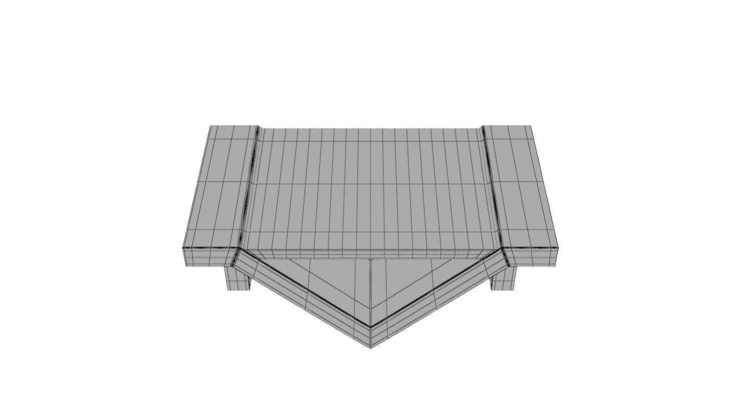 Loft Beton Table Low-poly 3D model_8