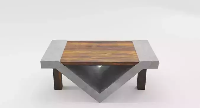 Loft Beton Table Low-poly 3D model