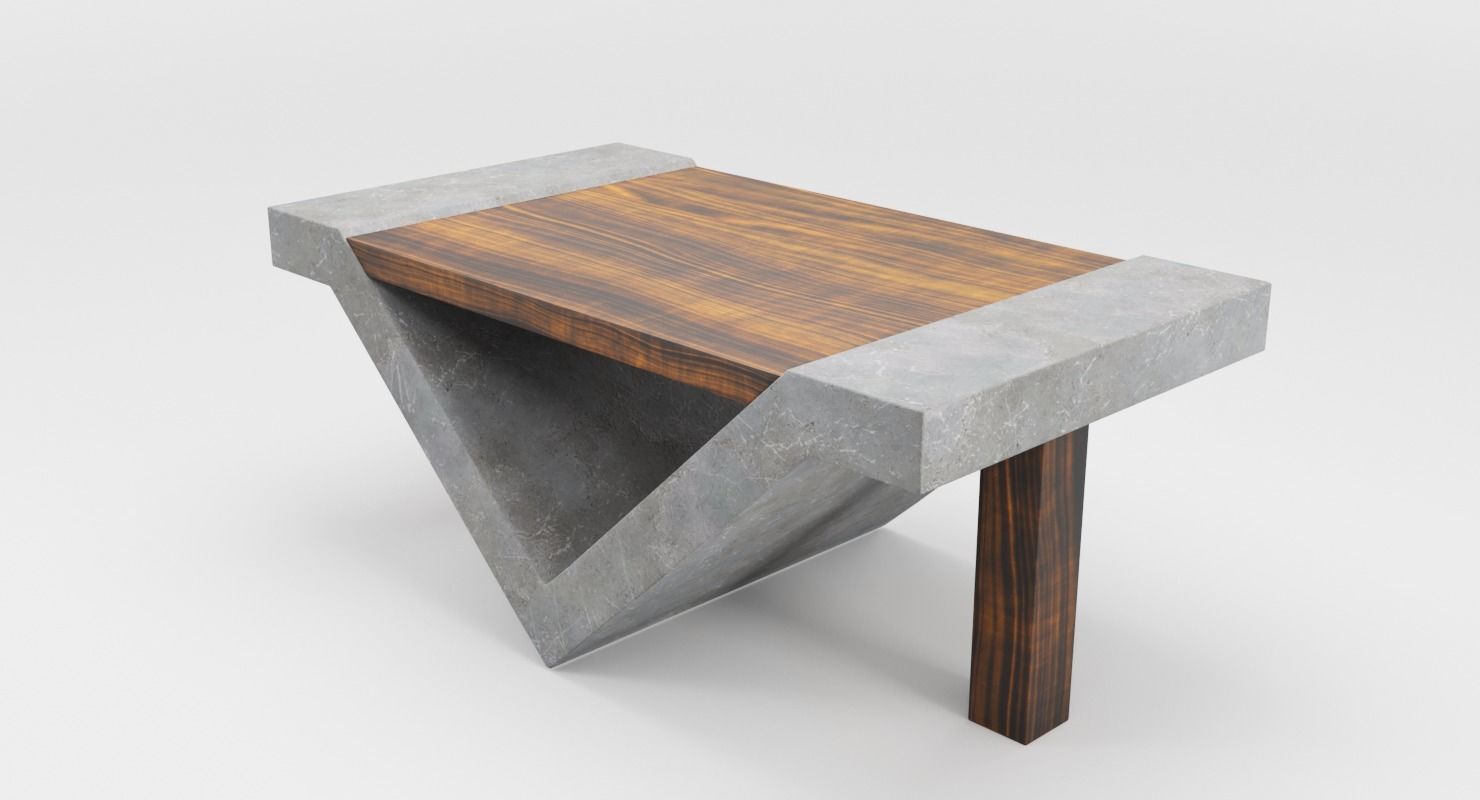 Loft Beton Table Low-poly 3D model_5