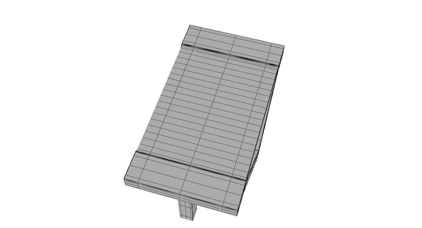 Loft Beton Table Low-poly 3D model_10