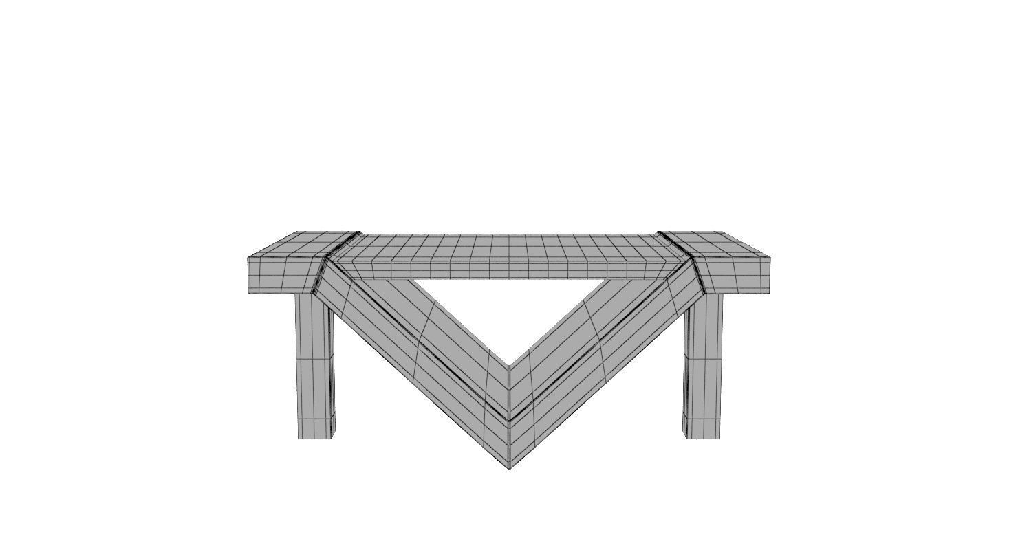 Loft Beton Table Low-poly 3D model_9