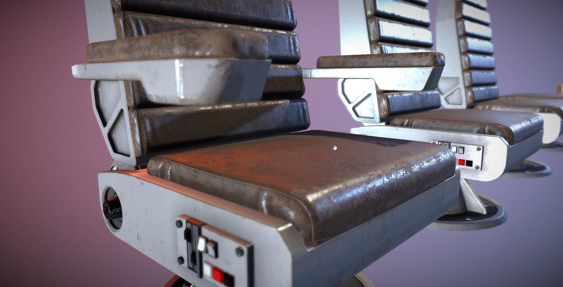 Sci-Fi Chair Kit Low-poly 3D model_3