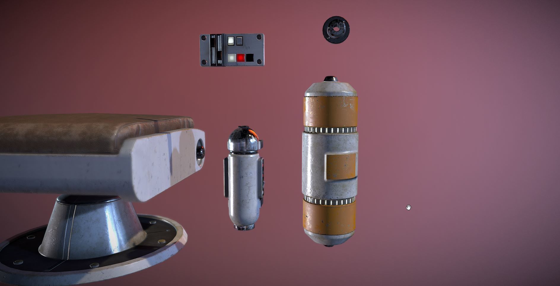 Sci-Fi Chair Kit Low-poly 3D model_4