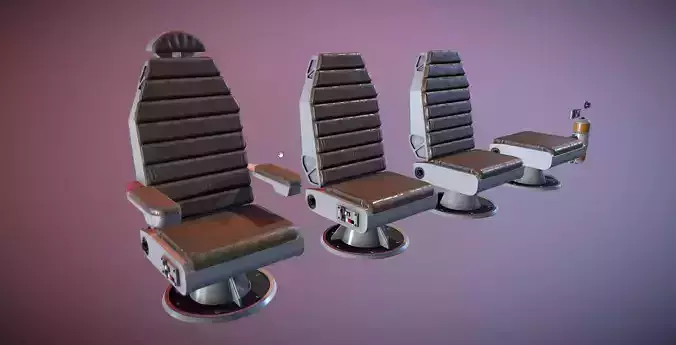 Sci-Fi Chair Kit Low-poly 3D model