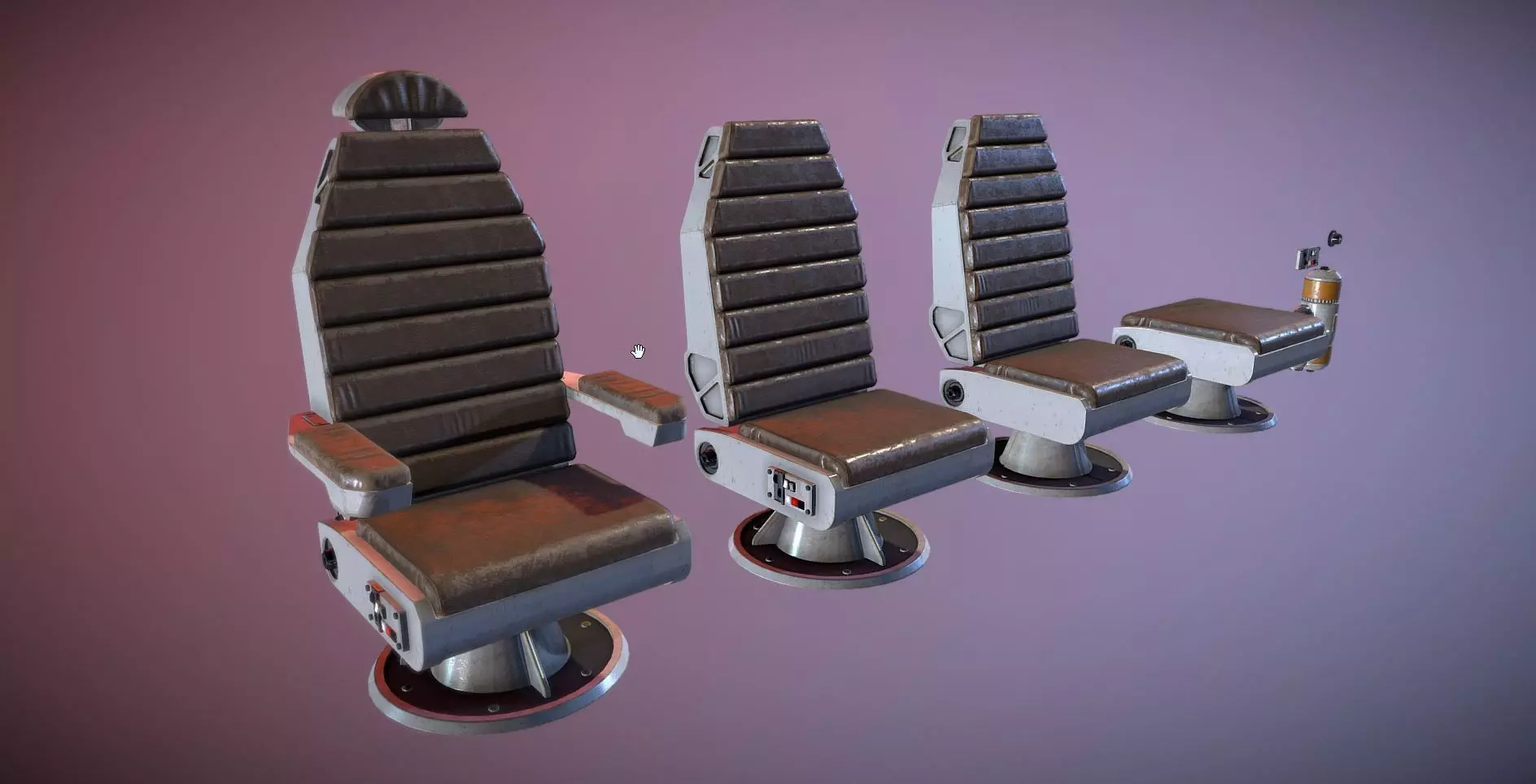 Sci-Fi Chair Kit Low-poly 3D model_0