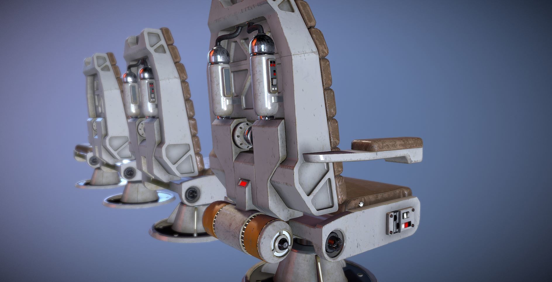 Sci-Fi Chair Kit Low-poly 3D model_2