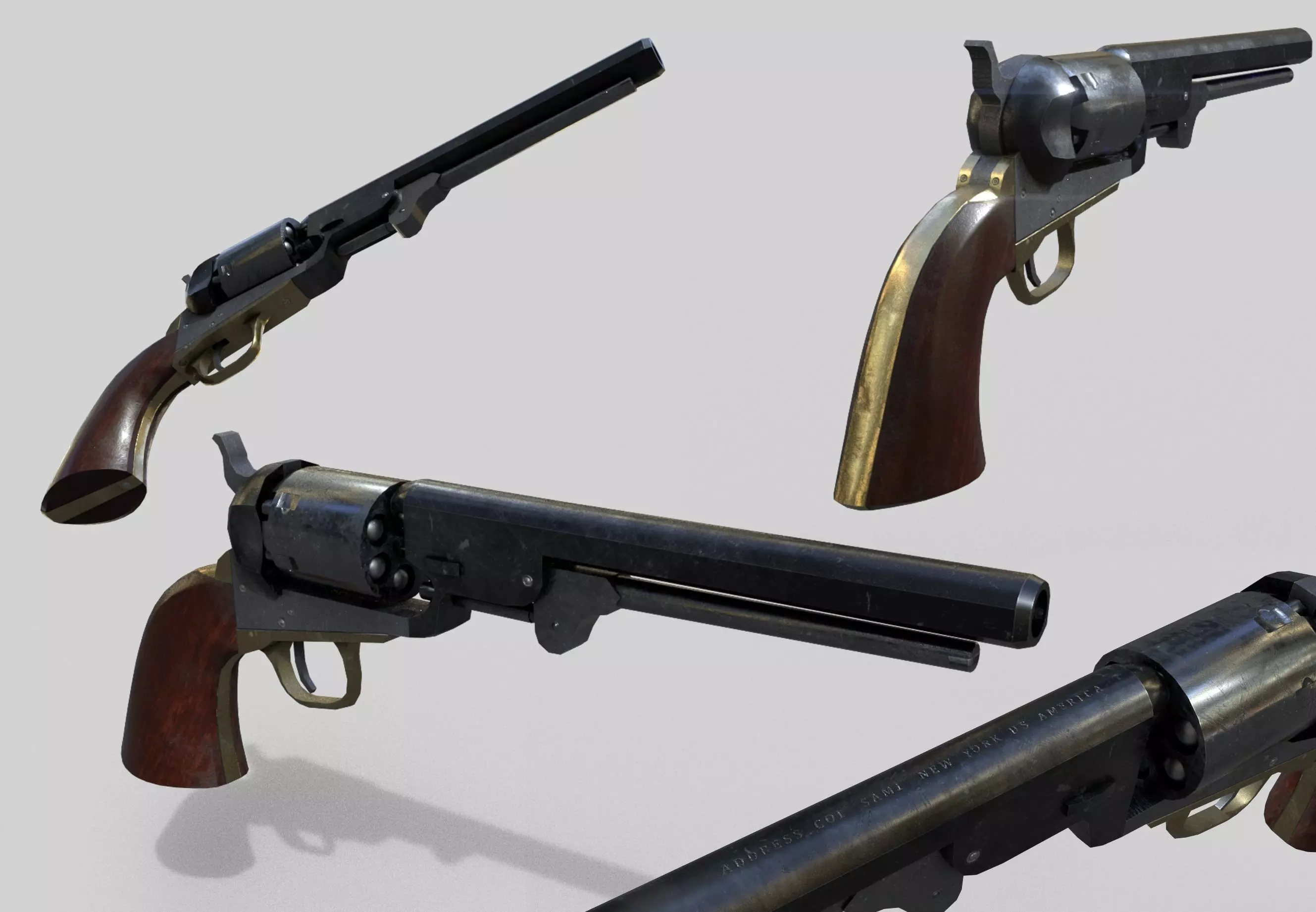 Colt 1851 Navy Free low-poly 3D model