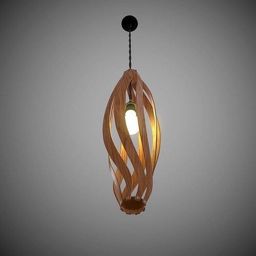 Lustre With A Wooden Plafond 3D model