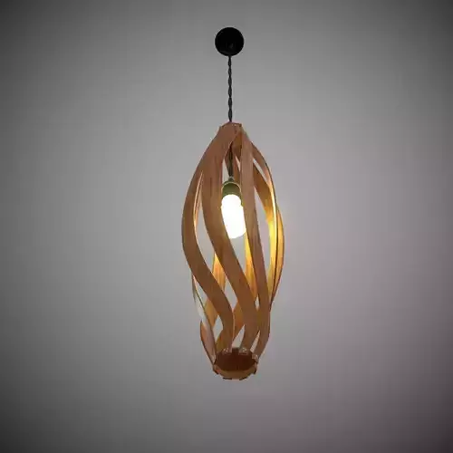 Lustre With A Wooden Plafond 3D model