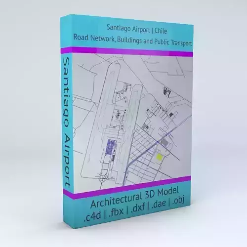 Santiago SCL Airport Roads Buildings 3D model