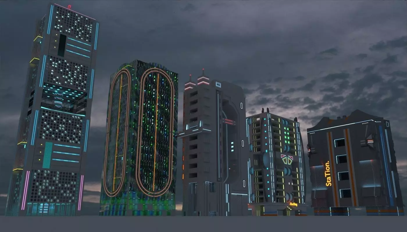 Sci-Fi Buildings 1 3D model