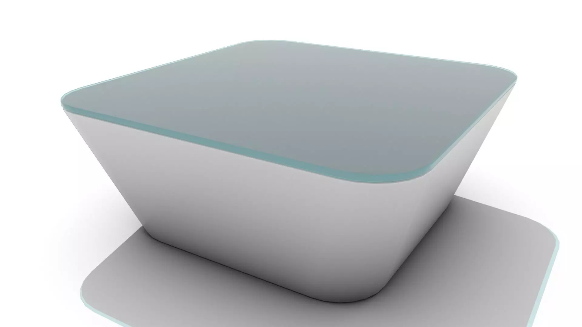 Low Beveled Cube Coffee Table Low-poly 3D model_0