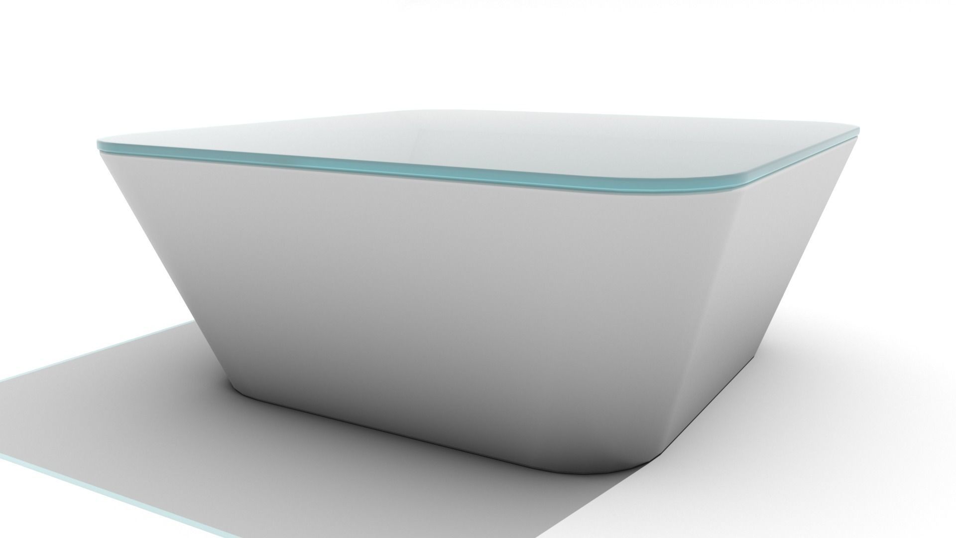 Low Beveled Cube Coffee Table Low-poly 3D model_4