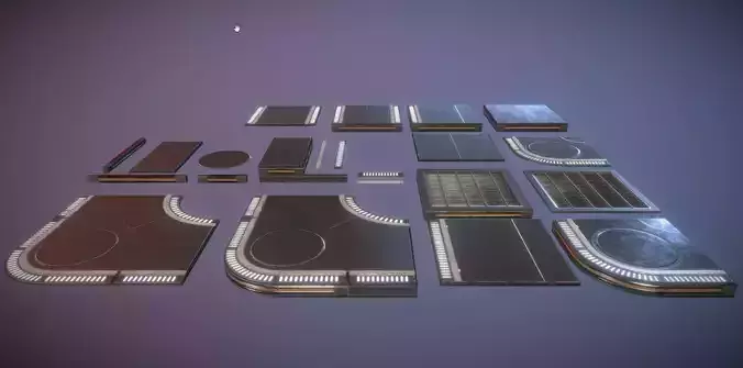 Sci Fi Floors Kit 1 Low-poly 3D model