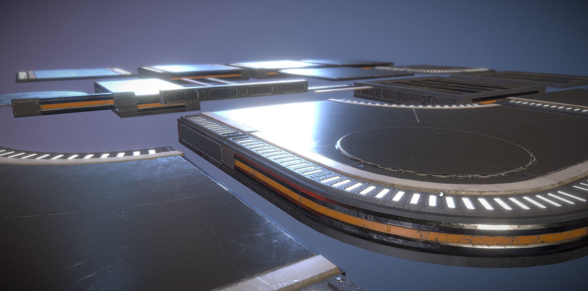 Sci Fi Floors Kit 1 Low-poly 3D model_3