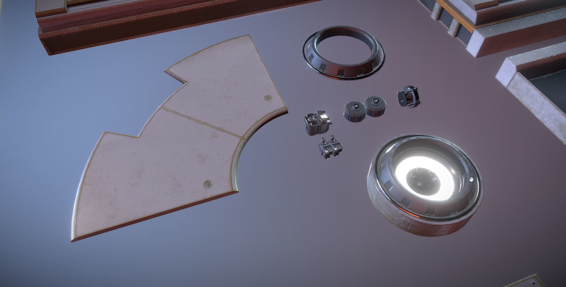 Sci Fi Ceiling Kit 1 Low-poly 3D model_3