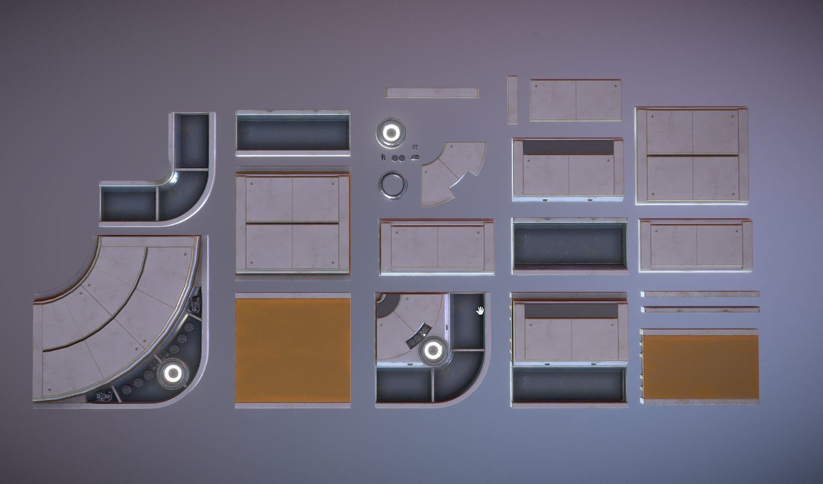 Sci Fi Ceiling Kit 1 Low-poly 3D model_4