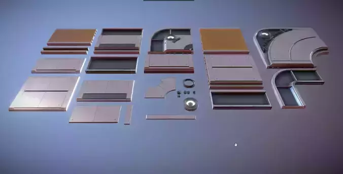 Sci Fi Ceiling Kit 1 Low-poly 3D model