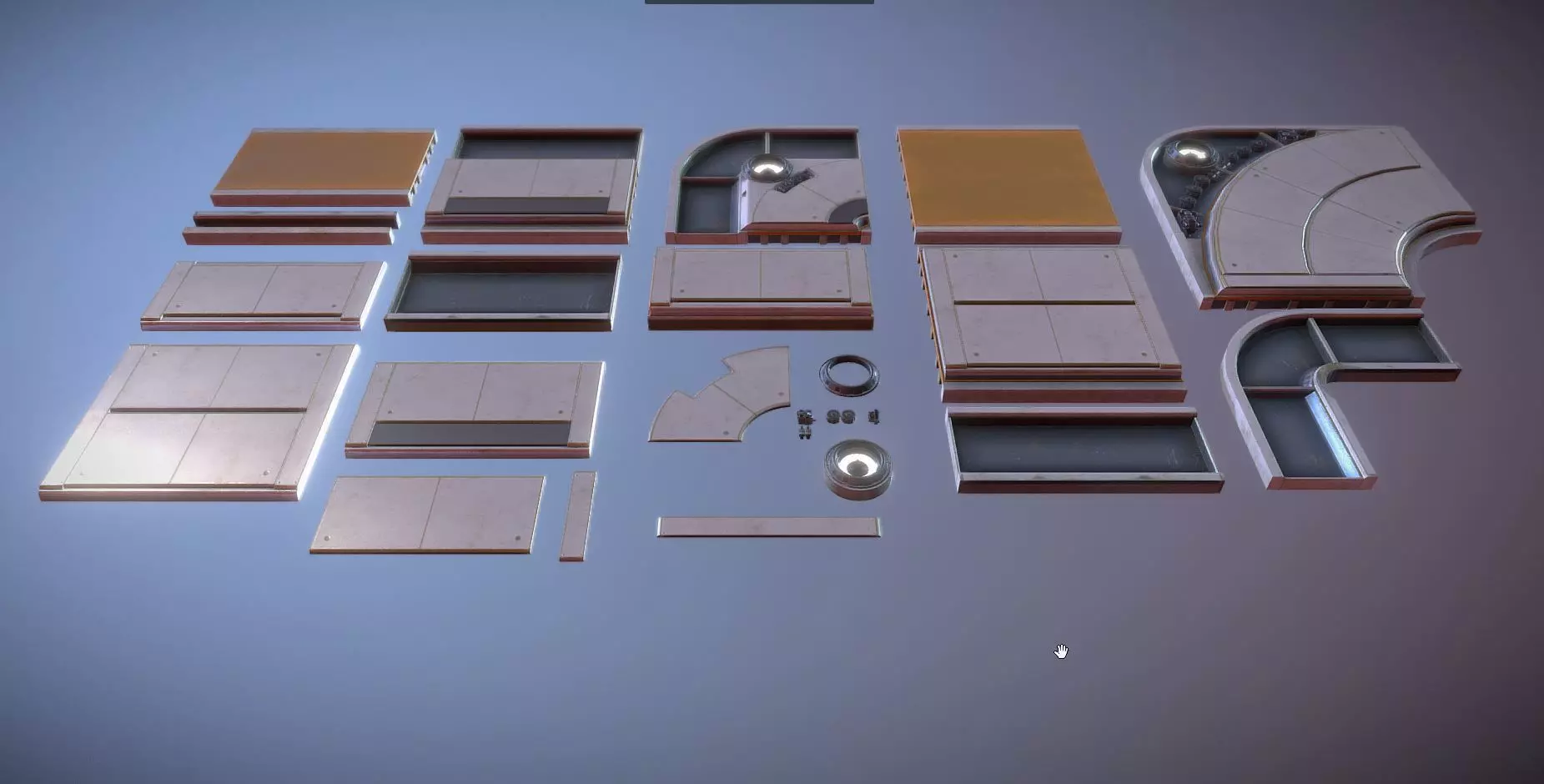 Sci Fi Ceiling Kit 1 Low-poly 3D model_0