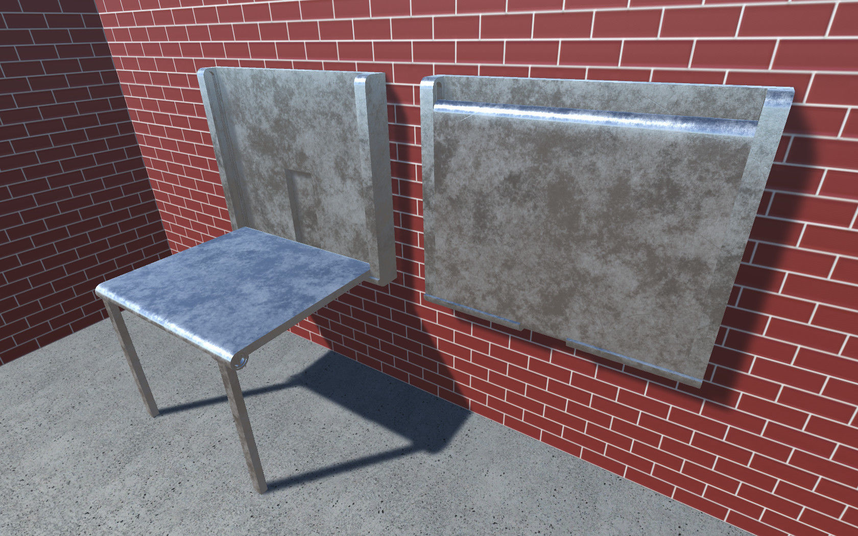 Hidden Table 1 Metal 1 Low-poly 3D model_4