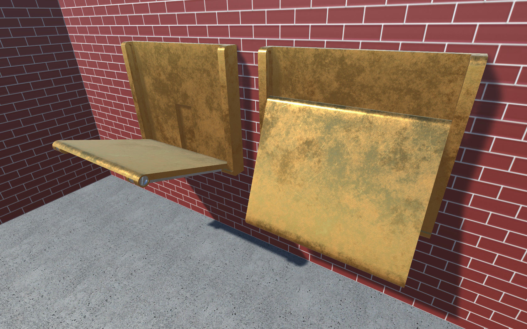 Hidden Table 1 Metal 1 Low-poly 3D model_9