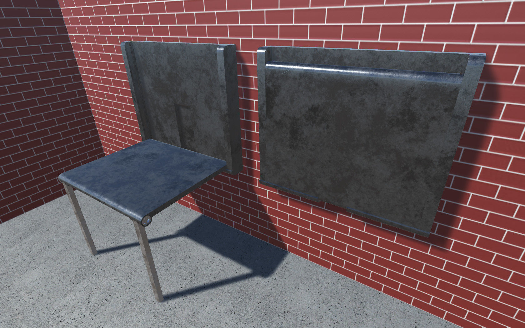 Hidden Table 1 Metal 1 Low-poly 3D model_7