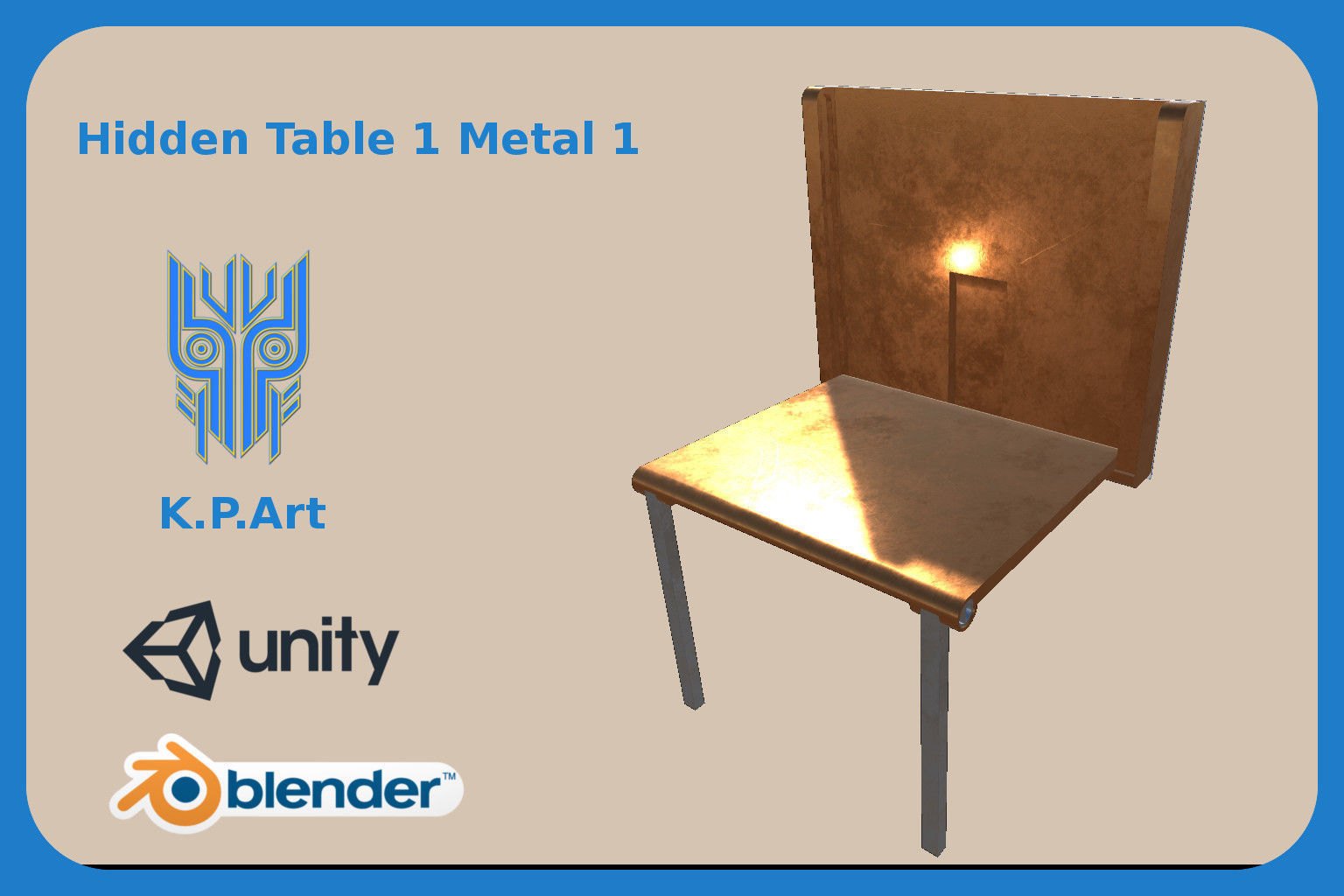 Hidden Table 1 Metal 1 Low-poly 3D model_25