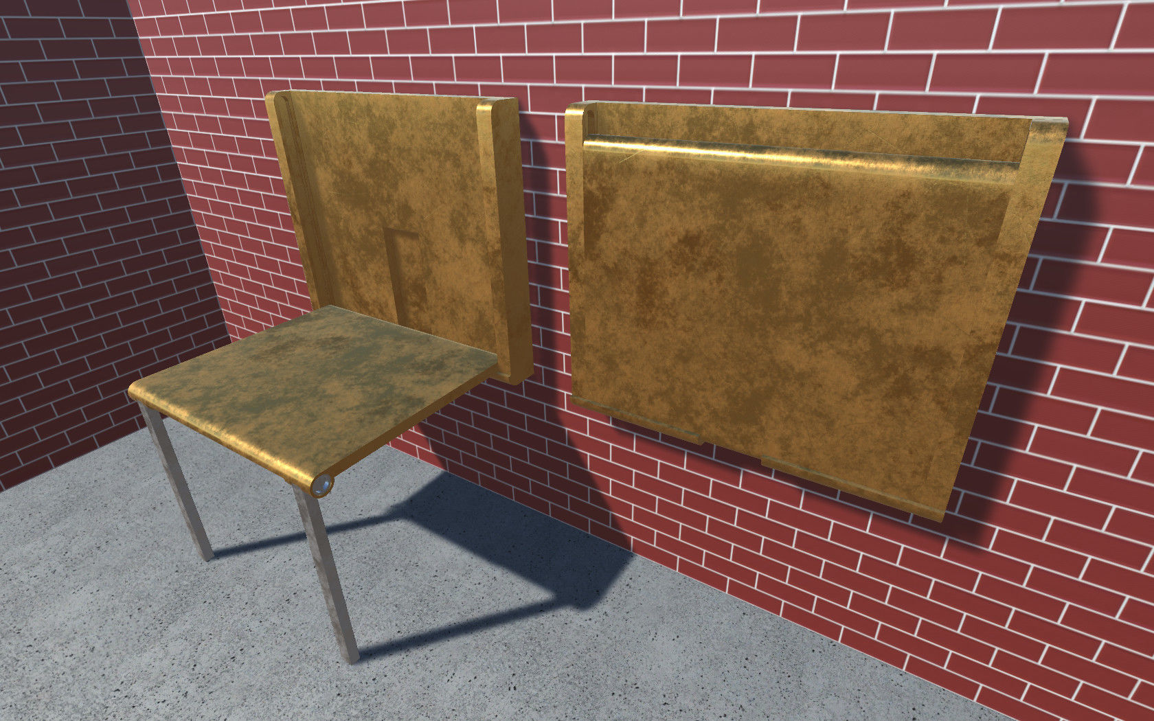 Hidden Table 1 Metal 1 Low-poly 3D model_3