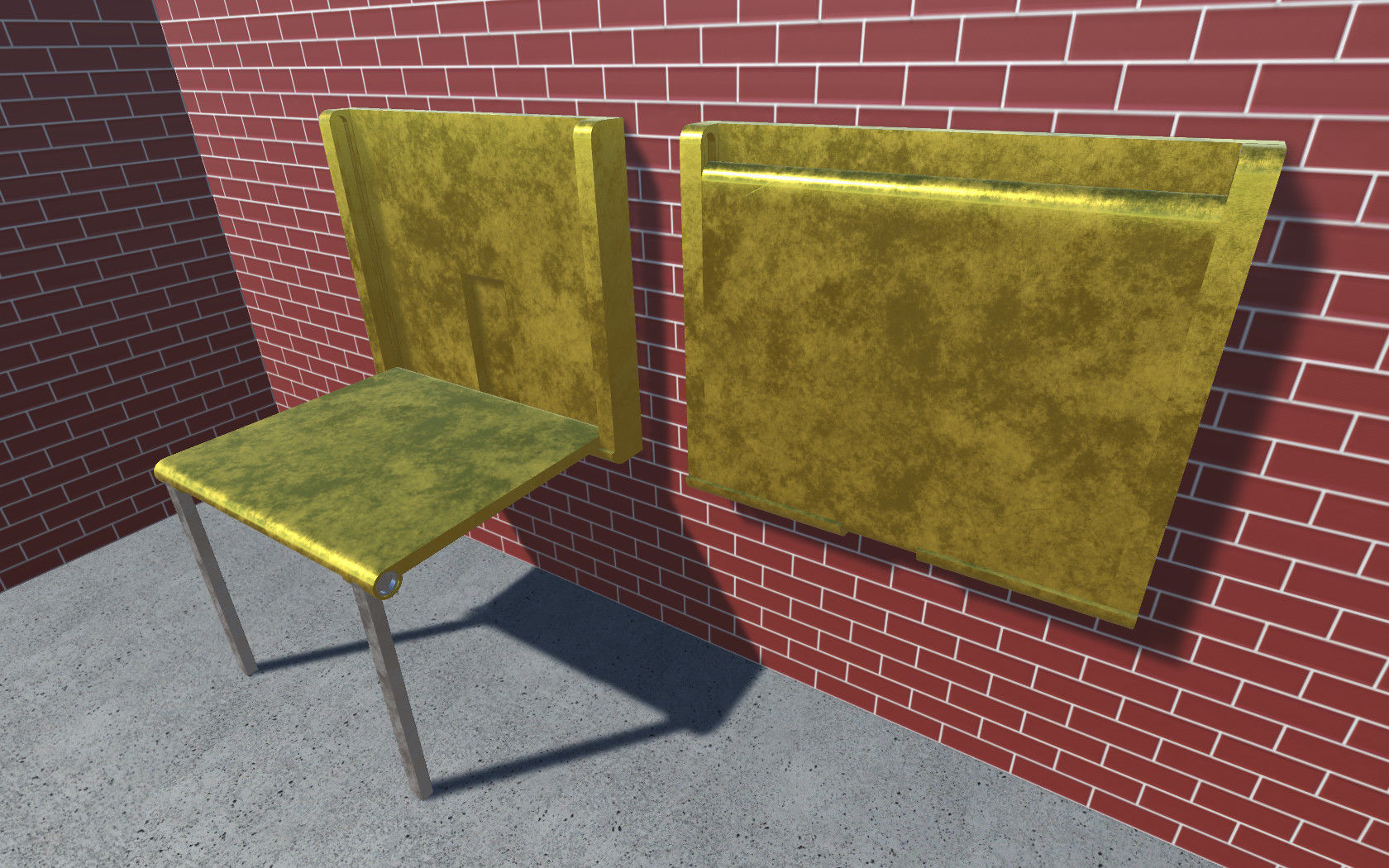 Hidden Table 1 Metal 1 Low-poly 3D model_6
