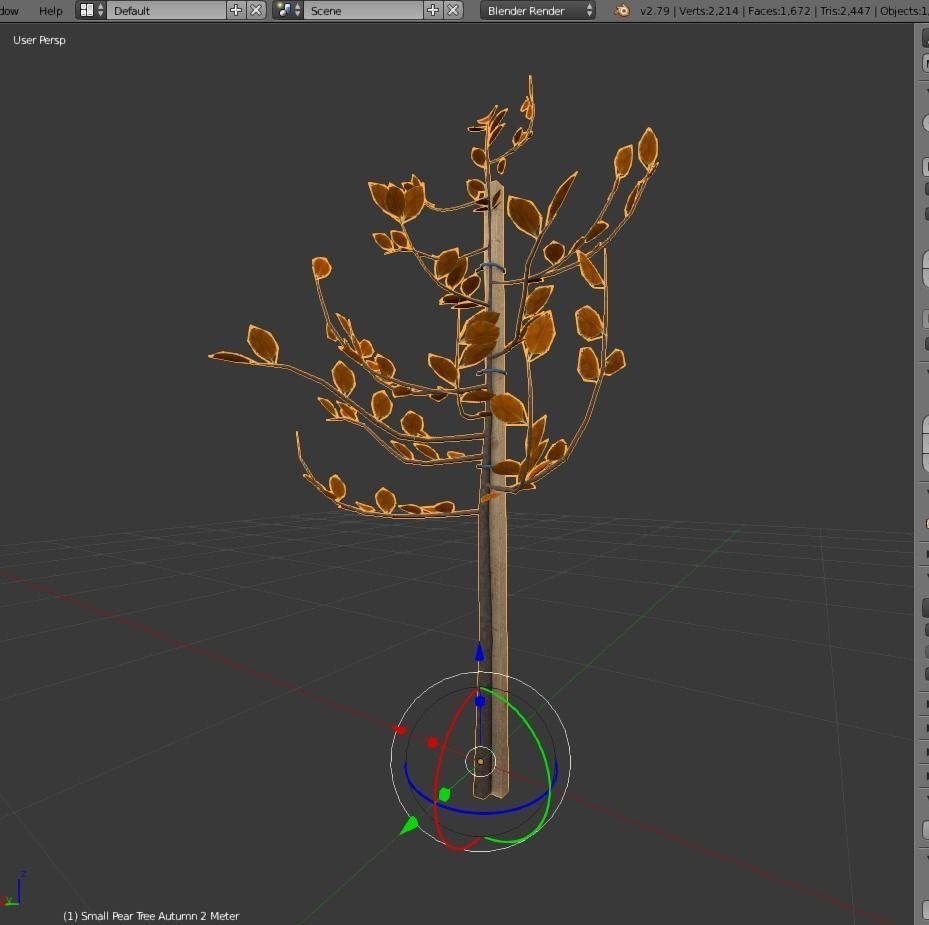 Small Pear Trees - Four Seasons Low-poly 3D model_36