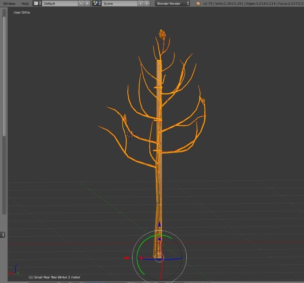 Small Pear Trees - Four Seasons Low-poly 3D model_40