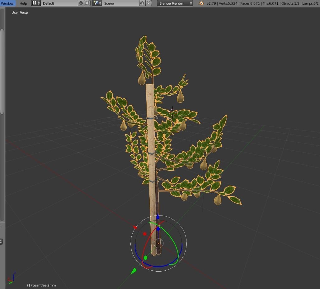 Small Pear Trees - Four Seasons Low-poly 3D model_20