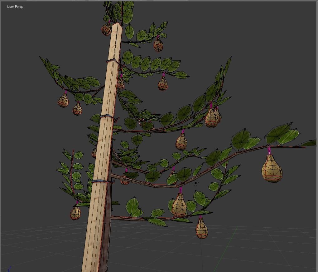 Small Pear Trees - Four Seasons Low-poly 3D model_34