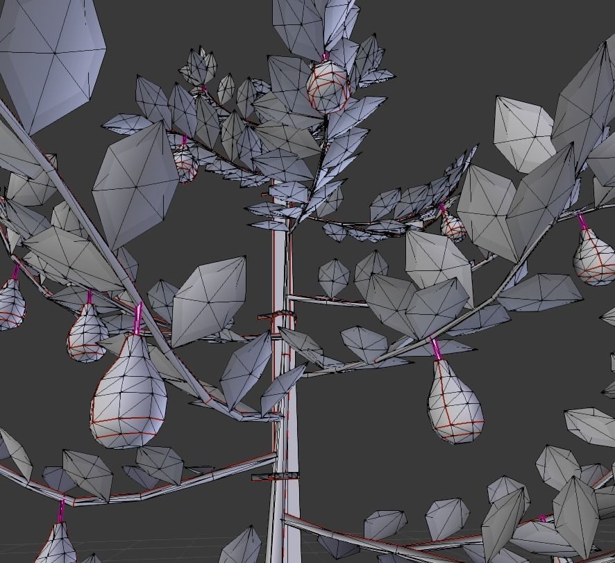 Small Pear Trees - Four Seasons Low-poly 3D model_41