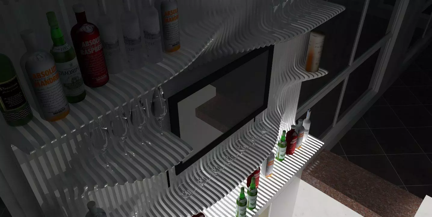 PARAMETRIC BAR SHELVES 3D model_0