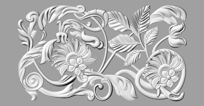 Floral ornament-CG01 3D model 3D print model