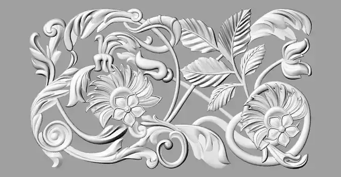 Floral ornament-CG01 3D model