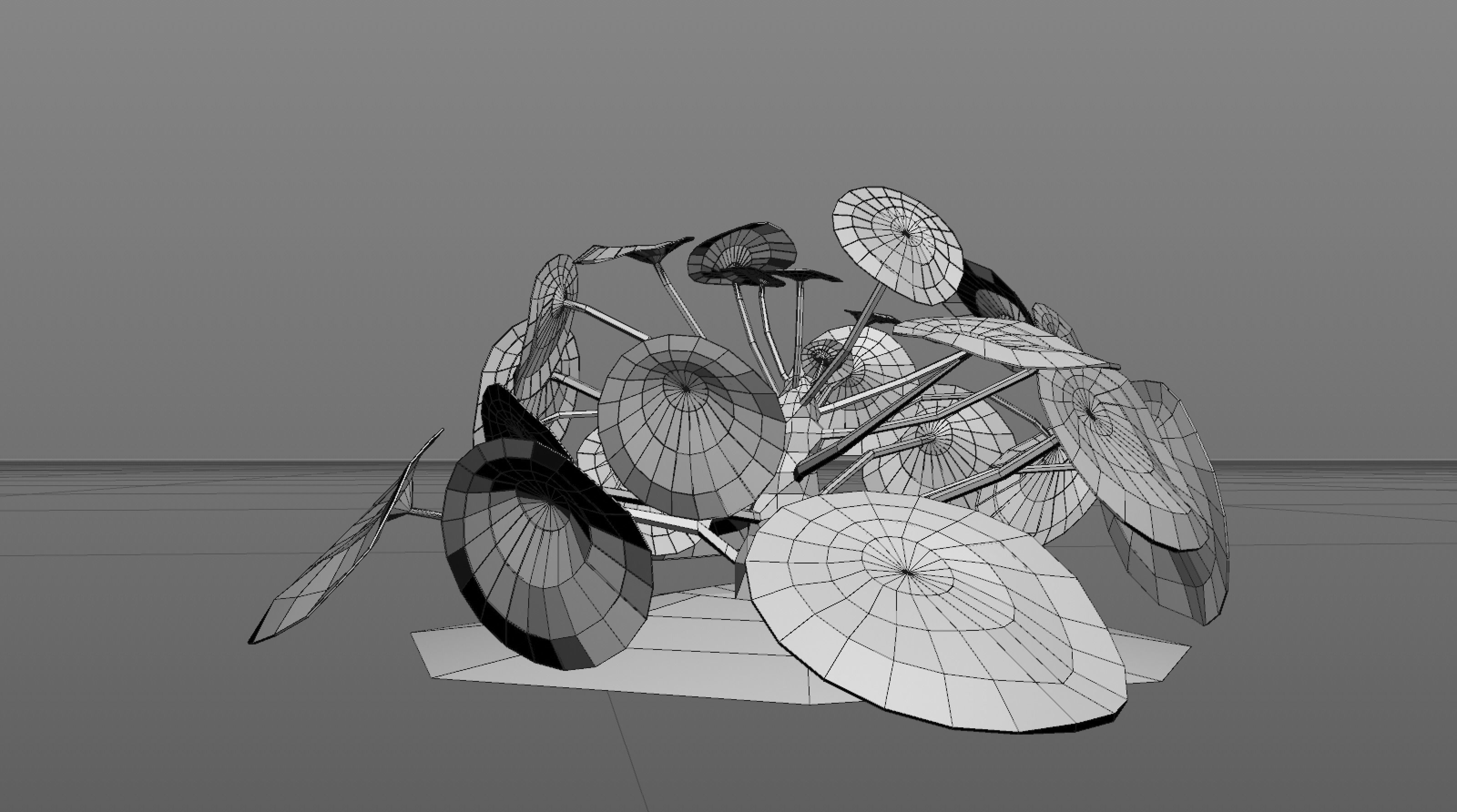 Plant elephantear  Chinese money plant Low-poly 3D model_4